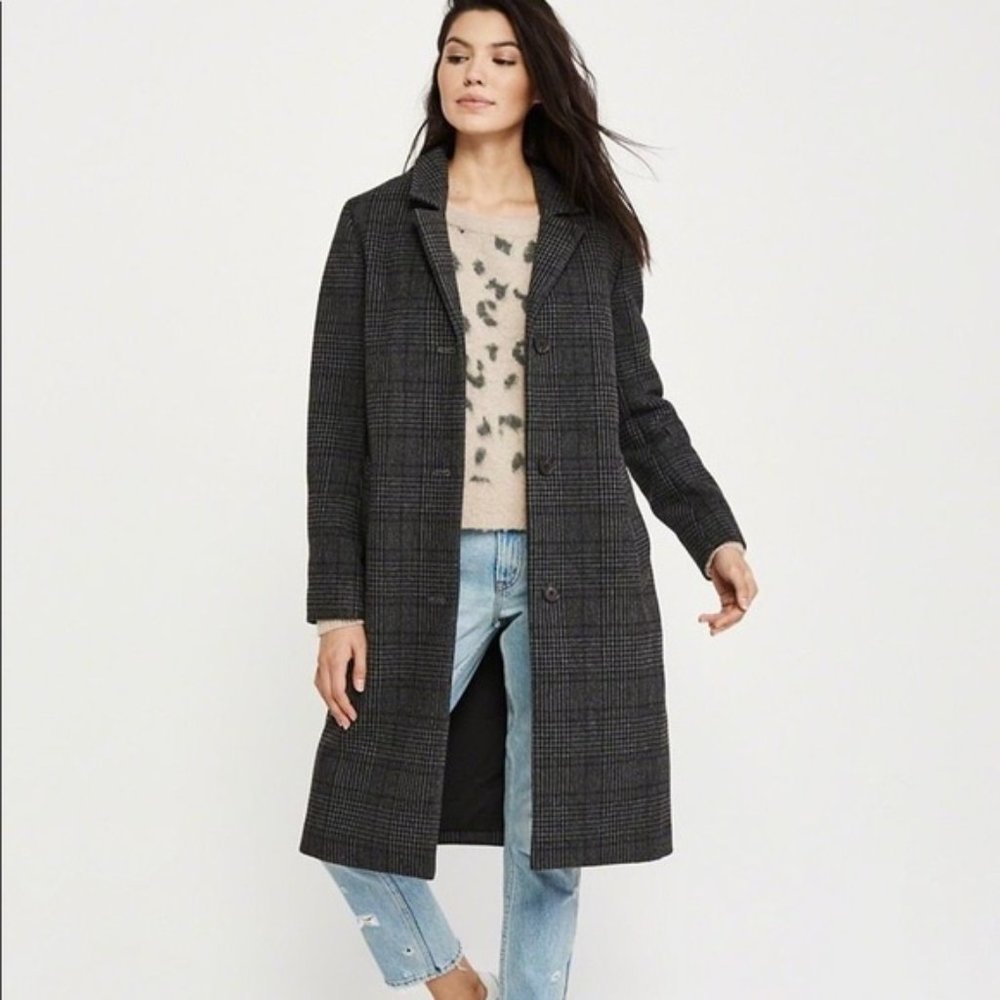 Abercrombie & Fitch Wool-Blend Dad Coat (LIKE NEW)